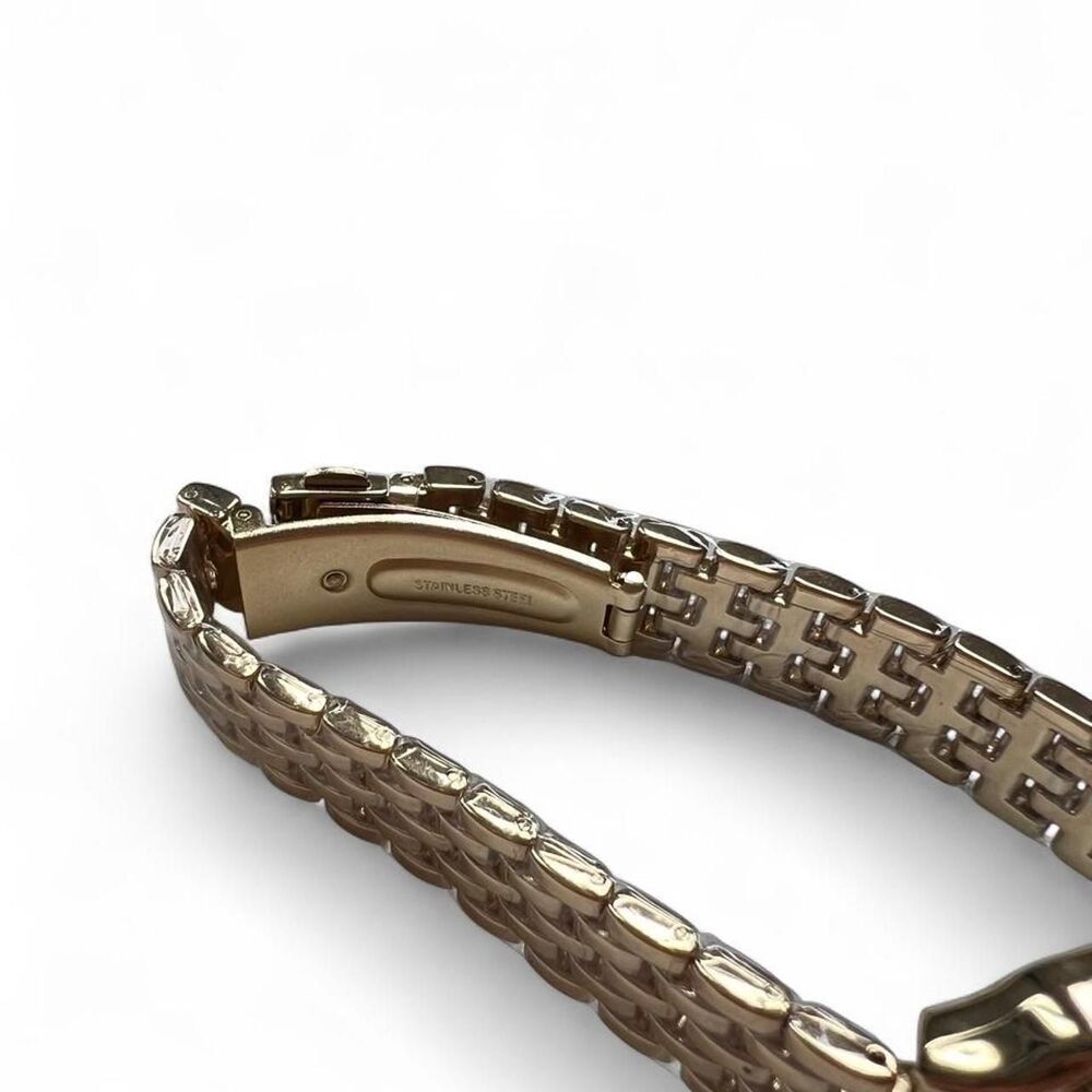 Gold Tone Square Quartz Watch - Picture 7 of 9